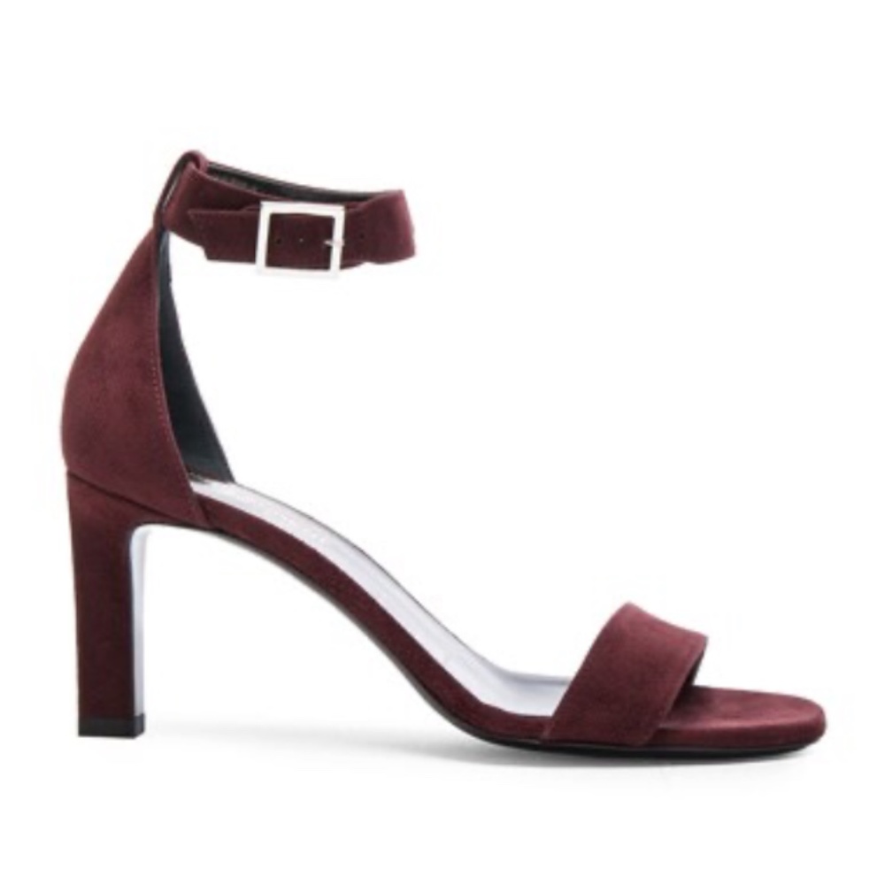 Saint Laurent Suede Sandal Heel Burgundy Size 37